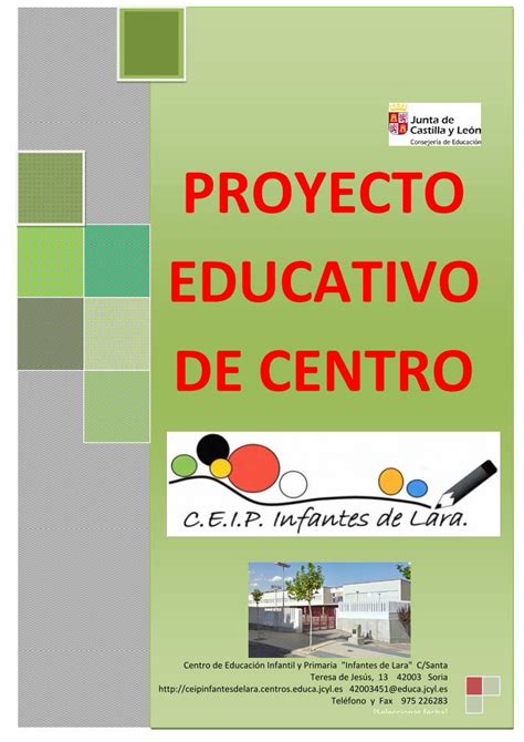 PDF PROYECTO EDUCATIVO DE CENTRO 2016 C E I P Ceipinfantesdelara