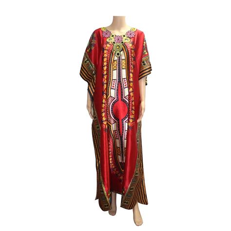 Fast Shipping Women Embroidery Collar Silk Long Dashiki Dress 2017