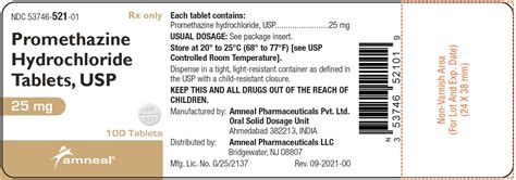 Dailymed Promethazine Hydrochloride Tablet