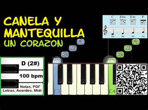 Canela Y Mantequilla Un Coraz N Piano Tutorial Facil Partitura Acordes