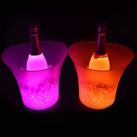 Ice Bucket Colorful Luminous Ice Bucket Round Material Luminous Ice