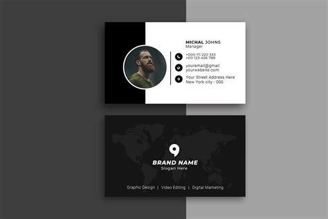 Dark Profile Business Card Template Graphic By Samanosama123