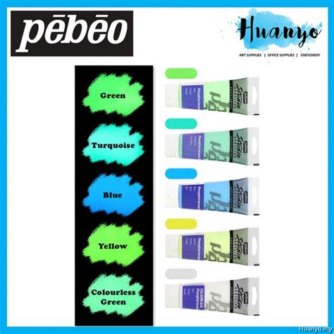 Pebeo Glow In The Dark Acrylic Paint Phosphorescent Gel Ml Luminous