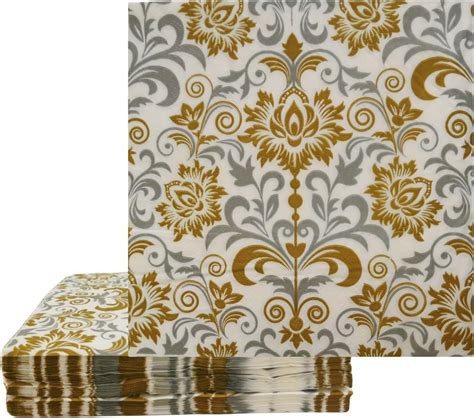 Party Napkins Ceiliwen Pcs White And Gold Napkins Party Serviettes