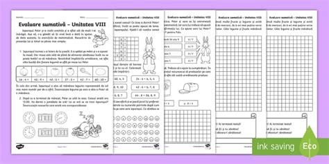 Clasa a II a MEM Unitatea VIII Fișă de evaluare cu descriptori de