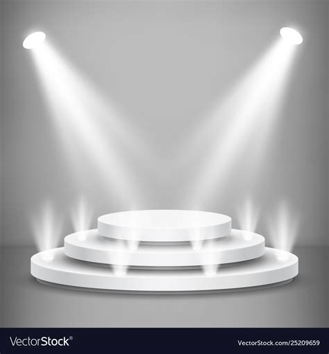 Round Stage Podium With Light Stage Backdrop Vector Image