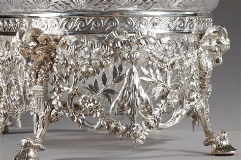 19th Century Silver and Cut Crystal Jardinière For Sale at 1stDibs