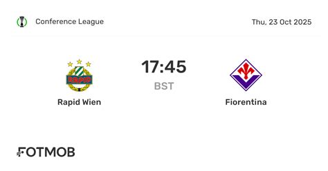 Estatísticas De Rapid Wien X Fiorentina