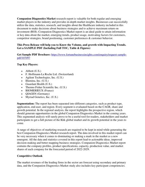 Ppt Companion Diagnostics Market Size Share Industry Analysis