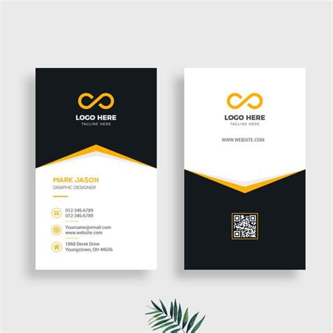 Vertical Business Card Vector Template