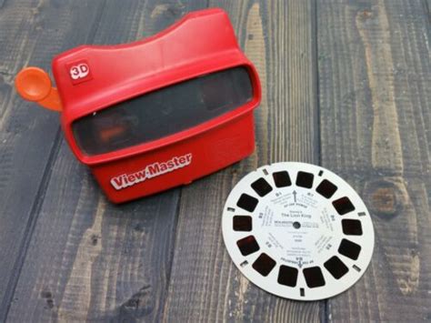 Vtg Red Viewmaster D View Master Viewer Toy Orange Lever With Lion