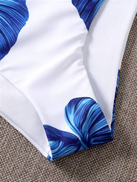 Pack Leaf Print Triangle Bikini Swimsuit SHEIN USA