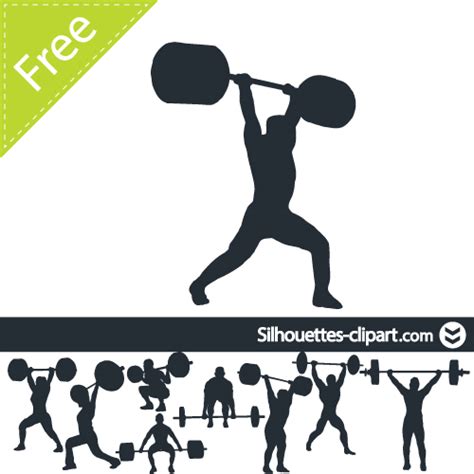 Free Weight Lifting Silhouette Clip Art Library