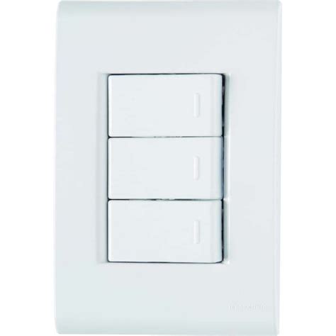 Interruptor Com 3 Teclas - Interruptor 3 Teclas Simples 2 X 4 Com Placa Liz Tramontina - Kaury