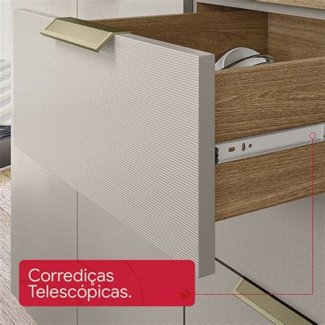 Cozinha Compacta 10 Portas 2 Gavetas 98221 Amendola Nude Prime Tx Demobile MadeiraMadeira