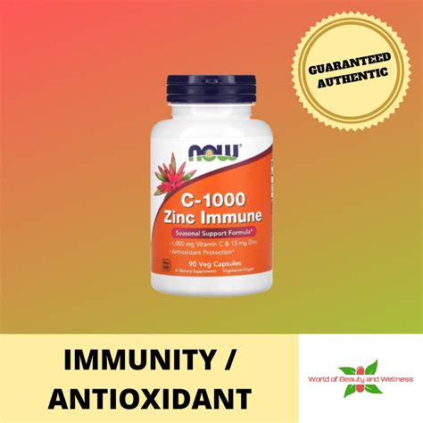 BUNDLE PROMO NOW C 1000 Zinc Immune 1 Bottle 90 Caps Expiry