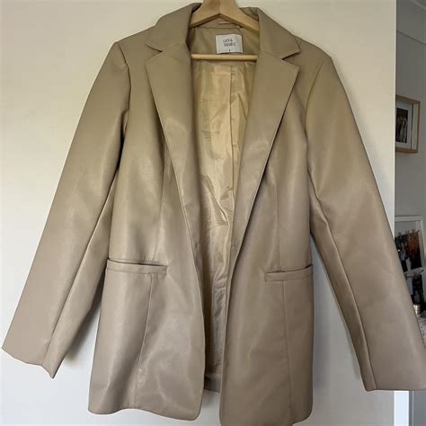 Luck And Trouble Nude Faux Leather Blazer Size Depop