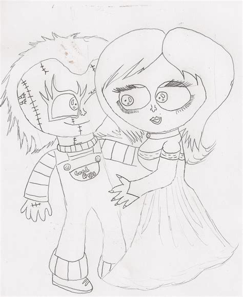 Chucky And Tiffany Free Coloring Pages