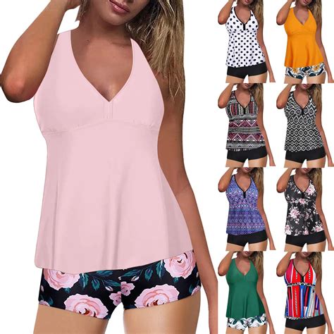 Tankini de cintura alta para mujer traje de baño de dos piezas con