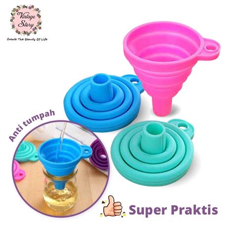 Jual Vs Shabby Funnel Corong Air Minyak Bulat Lipat Portable Bahan