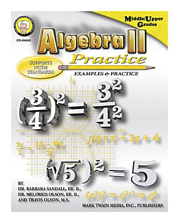 Mark Twain Algebra II Practice Book Grades 7 Office Depot