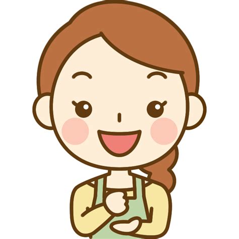 ひらめき・なるほどのポーズをする主婦のイラスト かわいい女性の無料イラスト『woman Illust』