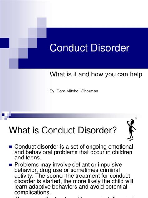 Conduct Disorder Presentation | Substance Abuse | Psychiatric Diagnosis