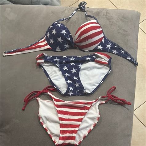 Xhilaration Swim Patriotic Stars And Stripes Bikini Set Poshmark