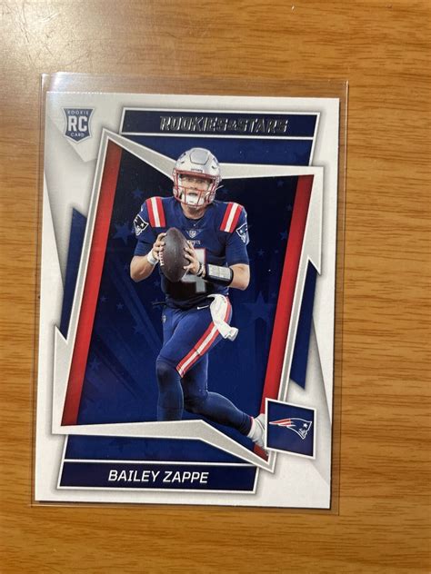 2022 Rookies Stars Football Bailey Zappe RC 121 Base Set New England