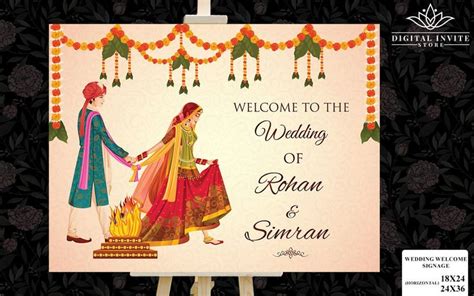 Phera Welcome Sign As Indian Wedding Welcome Board Hindu Etsy