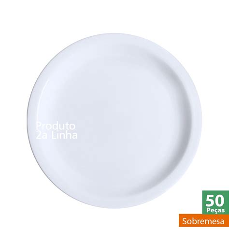 50 Pratos Sobremesa 19cm Iguaçu Porcelana Germer 2a Linha Porcelana