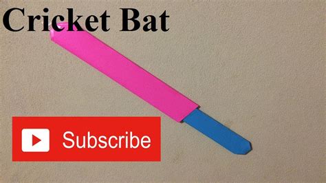 How To Make A Paper Cricket Bat Origami Easy Paper Cricket Bat Youtube