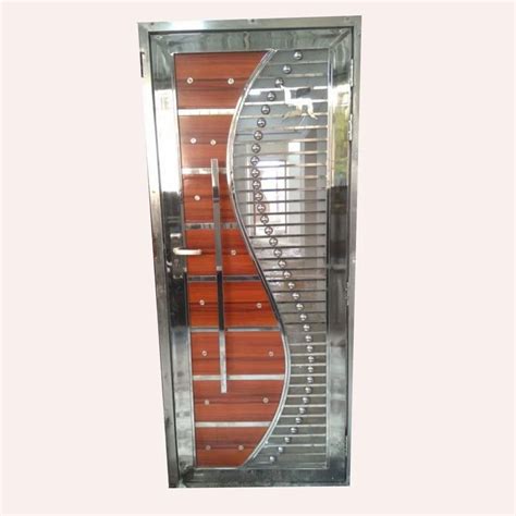 Polished Stainless Steel Single Door For Home Thickness 20mm At Rs