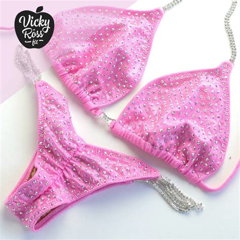 NPC IFBB Competition Bikini Suit Barbie Pink Vicky Ross Fit