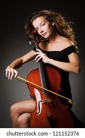 Sexy Beautiful Naked Woman Posing Cello Stock Photo 261409061 Shutterstock