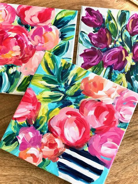 Easy Flower Painting Acrylic Painting Flowers Acrylic Painting For