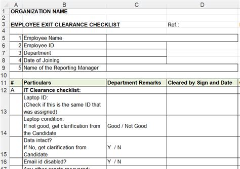 employee exit clearance checklist editable template iprofaz
