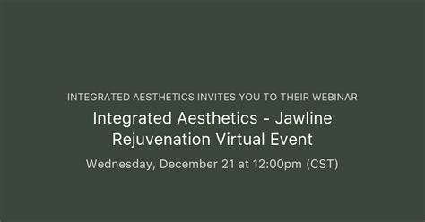 Integrated Aesthetics Jawline Rejuvenation Virtual Event Integrated