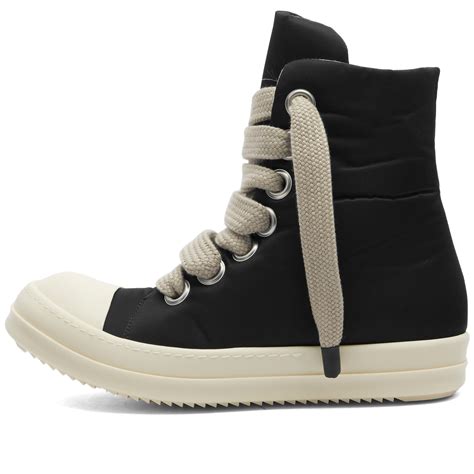 Rick Owens DRKSHDW High Jumbo Lace Puffer Sneaker Black Pearl Milk