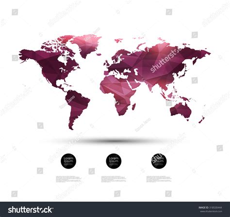 Geometric World Map Stock Vector (Royalty Free) 318530444 | Shutterstock