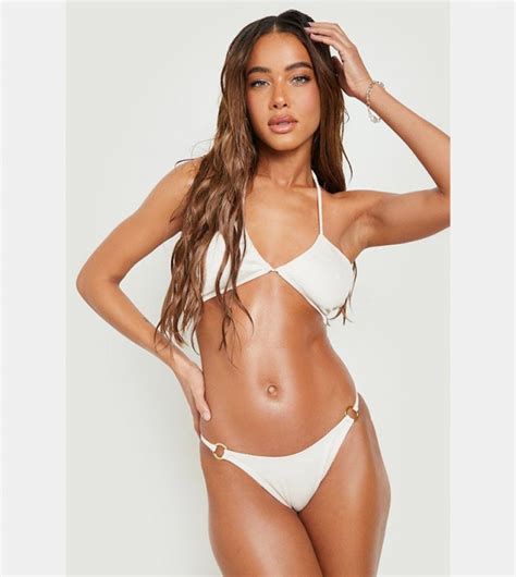 Buy Boohoo Recycled Ribbed O Ring Tanga Bikini Brief In Ecru 6thStreet Kuwait