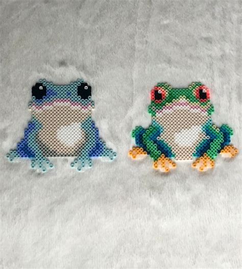 Tree Frog And Blue Toad Perler Bead Art Beads Are Mm Measurements By