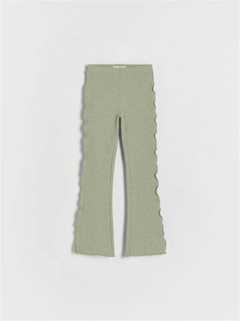 Pantaloni Flare Cu Vol Na E Culoare Verde Deschis Reserved Bf M