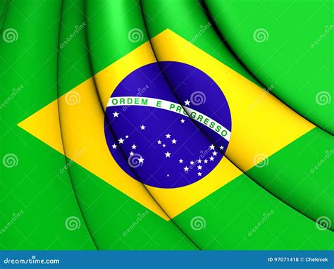 Brazil Flagga Stock Illustrationer Illustration Av Horisontal 97071418