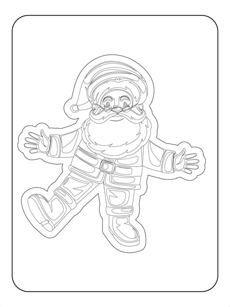 Christmas cartoon characters coloring page for kids 13932382 Vector Art ...