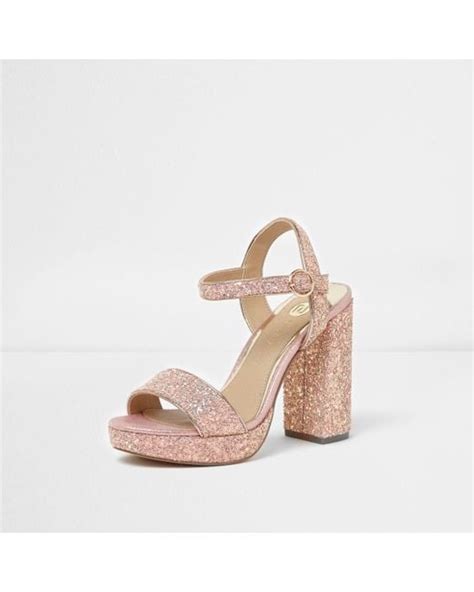 Gold Glitter Part Block Heels New Look Atelier Yuwa Ciao Jp