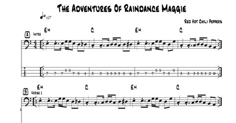 Basscination Weekly Basslines The Adventures Of Rain Dance Maggie Red Hot Chili Peppers