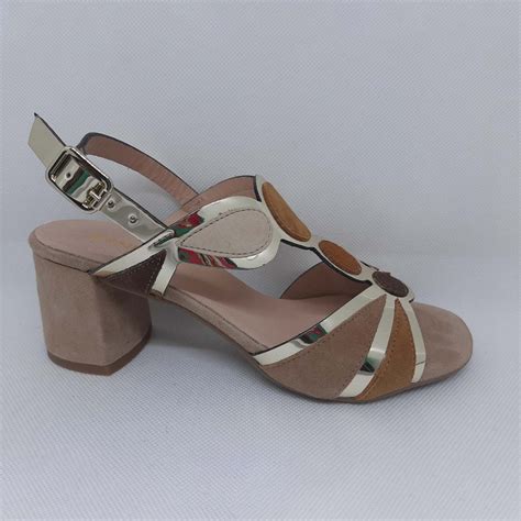 Sandalia tacón combinada Nude Calzados Sandra