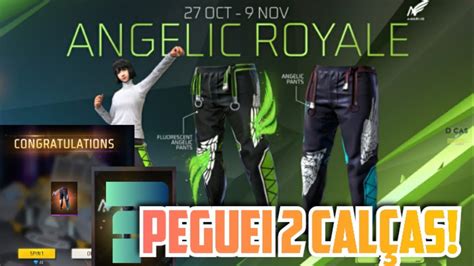 TESTEI O EVENTO DA ANGELICAL VERDE NO FREE FIRE PEGUEI 2 CALÇAS