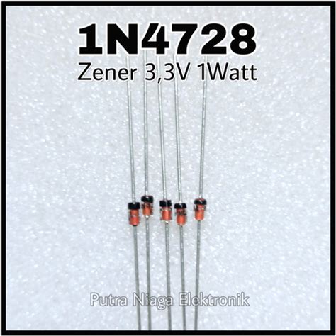 Jual Zener 1N4728 1W 3 3V Dioda IN4728 1Watt 3 3V 3V3 Kota Bandung